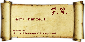 Fábry Marcell névjegykártya